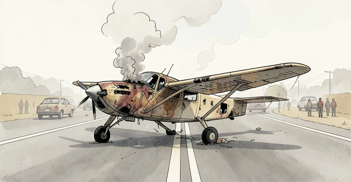 法國海軍訓練機緊急迫降國道 113 號 2 名機組員輕傷獲救