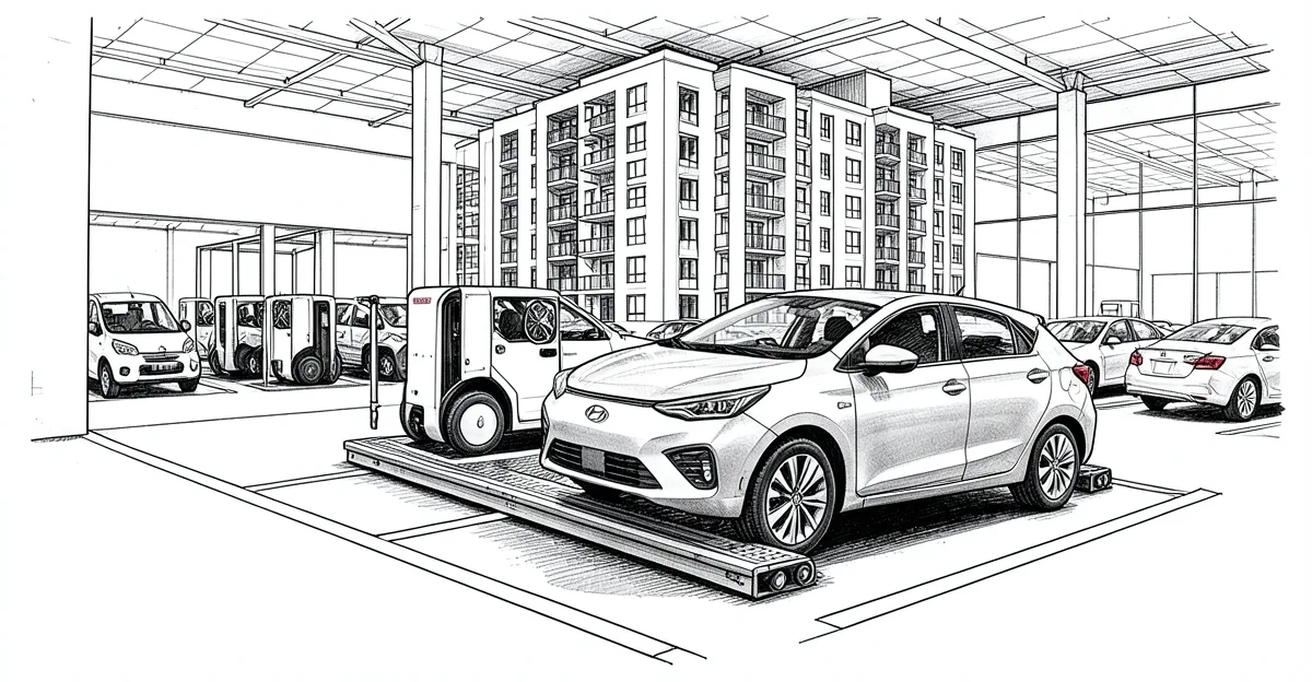 現代威亞推停車機器人解決方案 共同住宅空間利用率可提升 50%